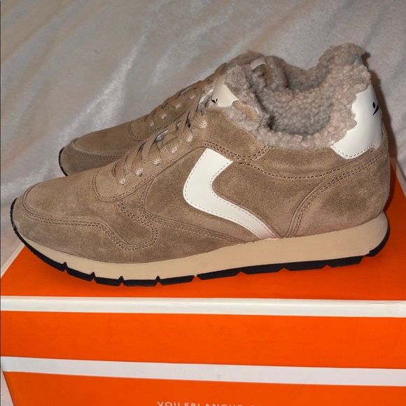 NWT VOILE BLANCHE JULIA Brown Pump Fur Suede Sneakers - Picture 14 of 16